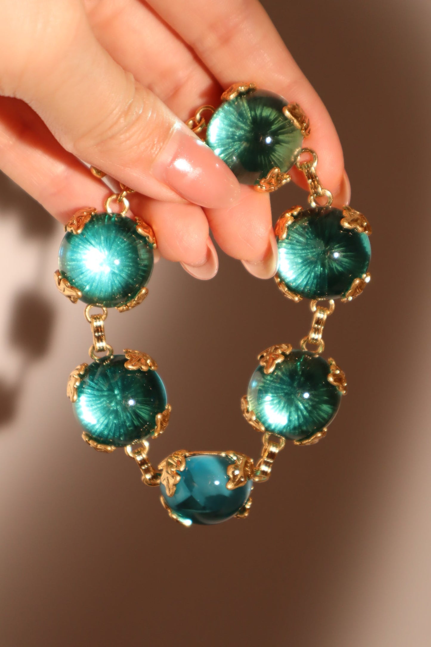 Real Gold Plated Blue Crystals Bracelet