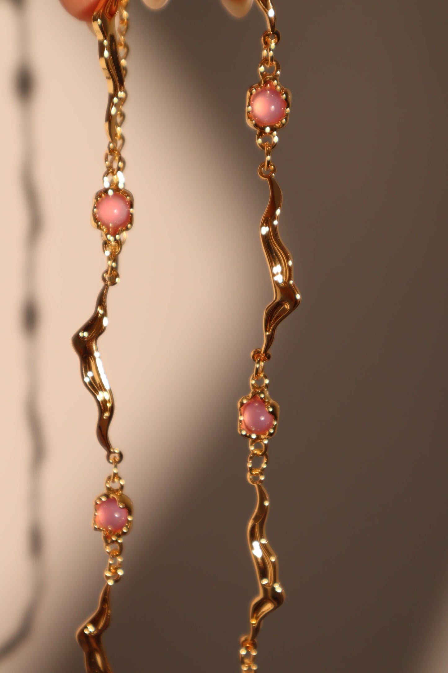 18K Real Gold Plated Multi Purple Opal Wave Necklace