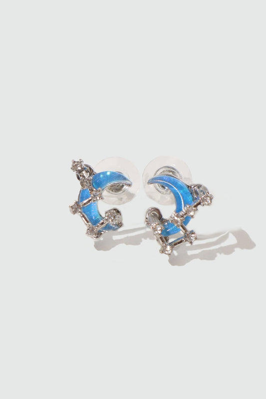 Moonstone Moon Star Earrings