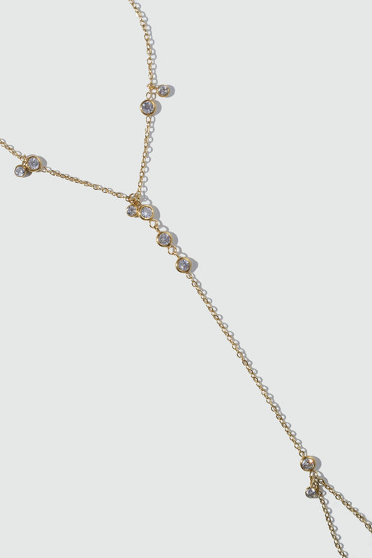 18K Gold Stainless Steel Diamond Hand Chain Bracelet