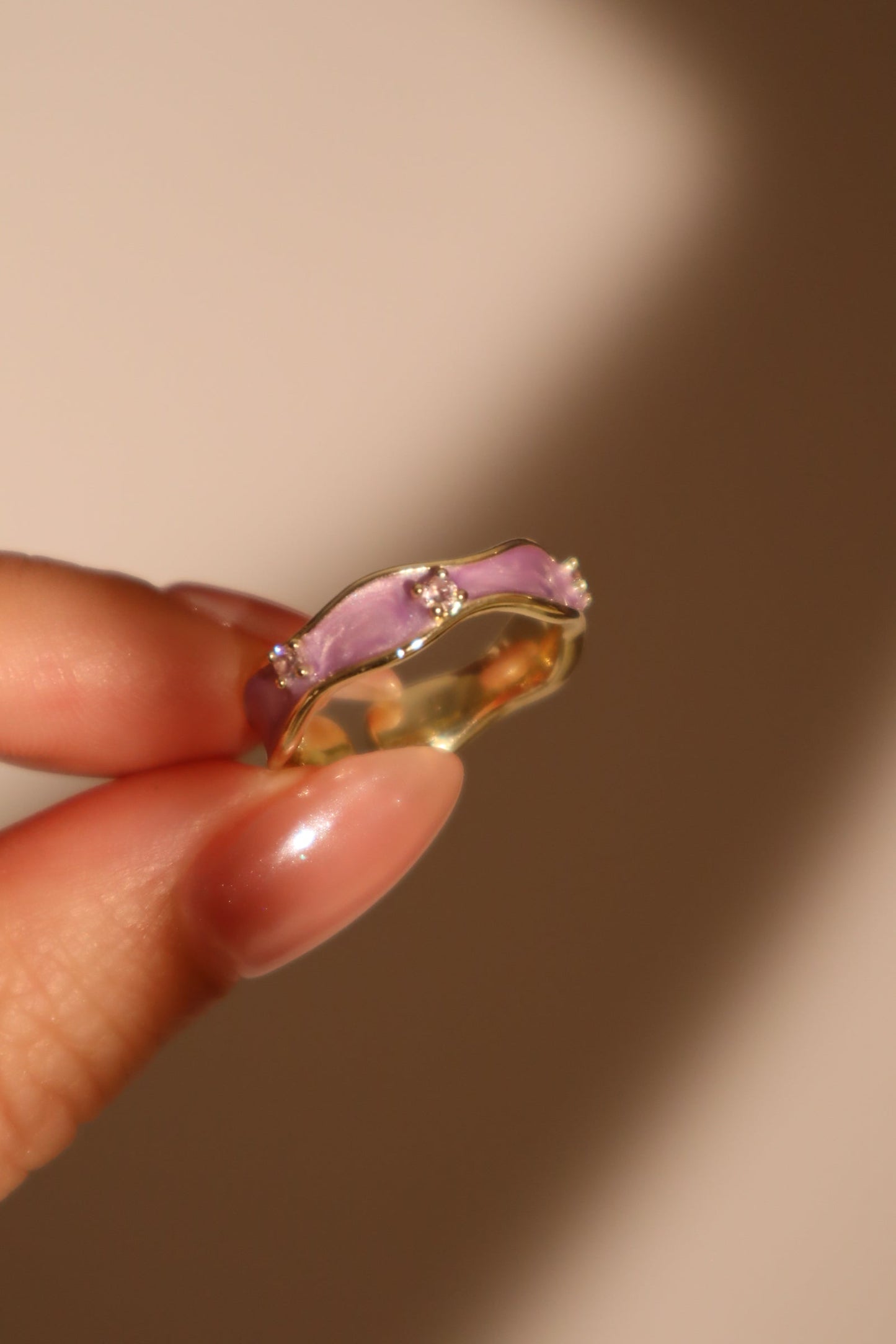 18K Real Gold Plated Purple Tide Ring