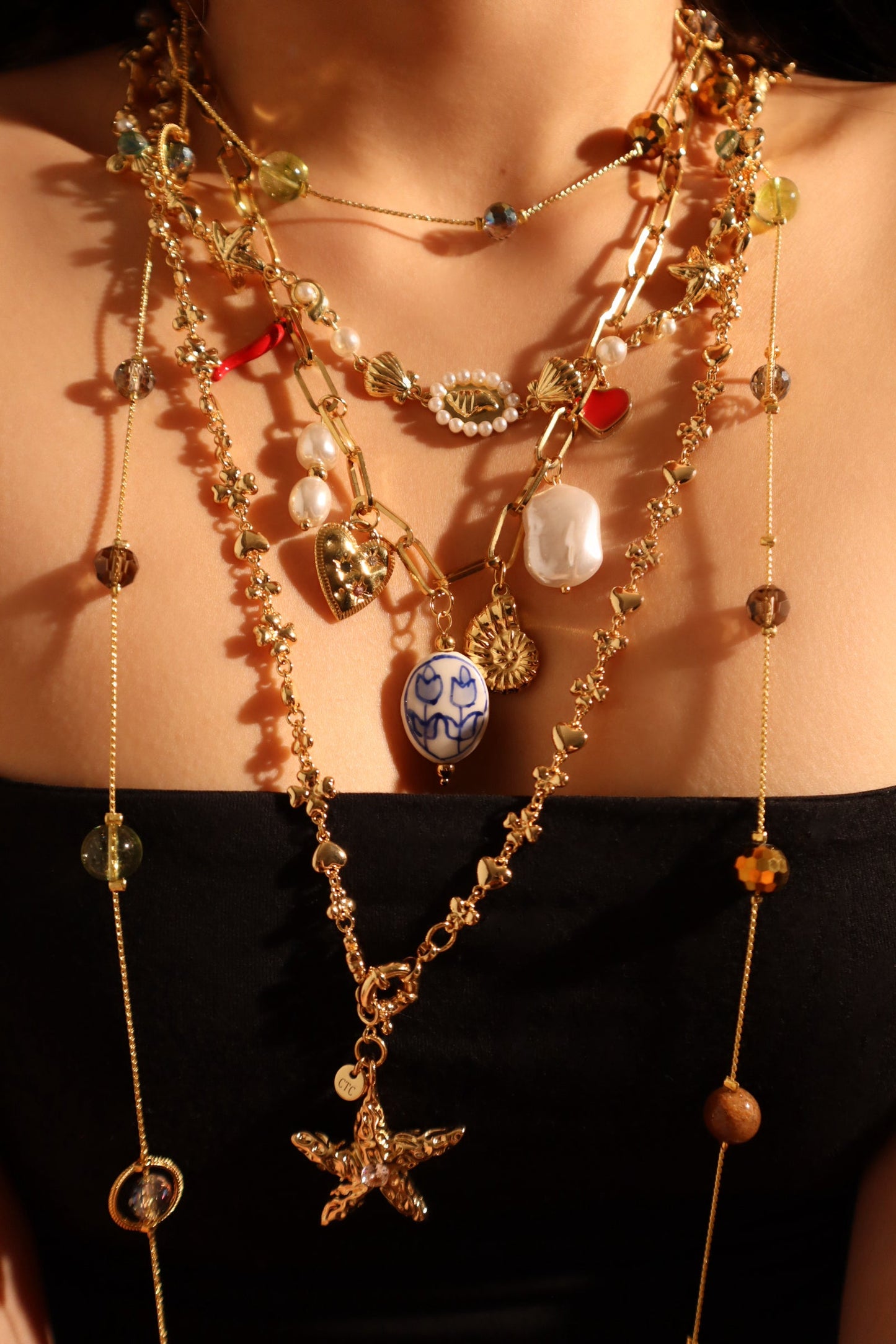 18K Real Gold Plated Mermaid Sea Shell Necklace