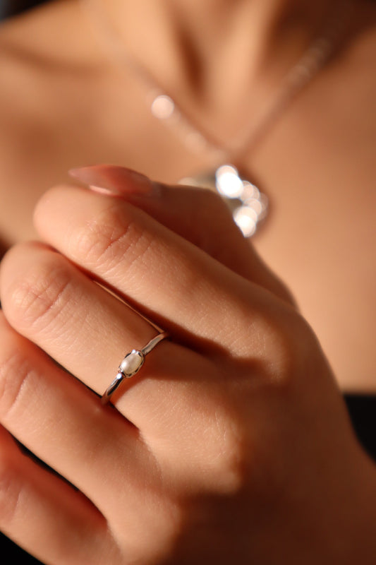 925 Sterling Silver Natural Pearl Ring