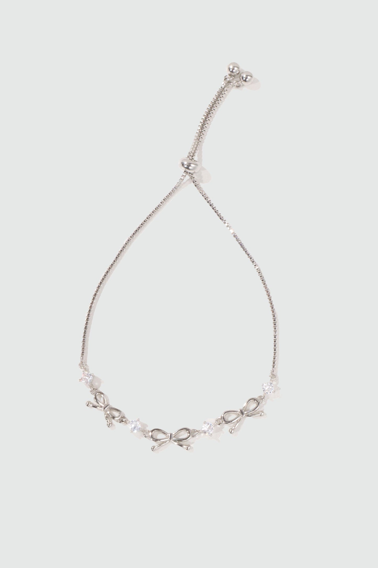 Platinum Plated Multi Diamond Bowknot Bracelet