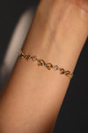 18K Real Gold Plated Multi Diamond Bowknot Bracelet