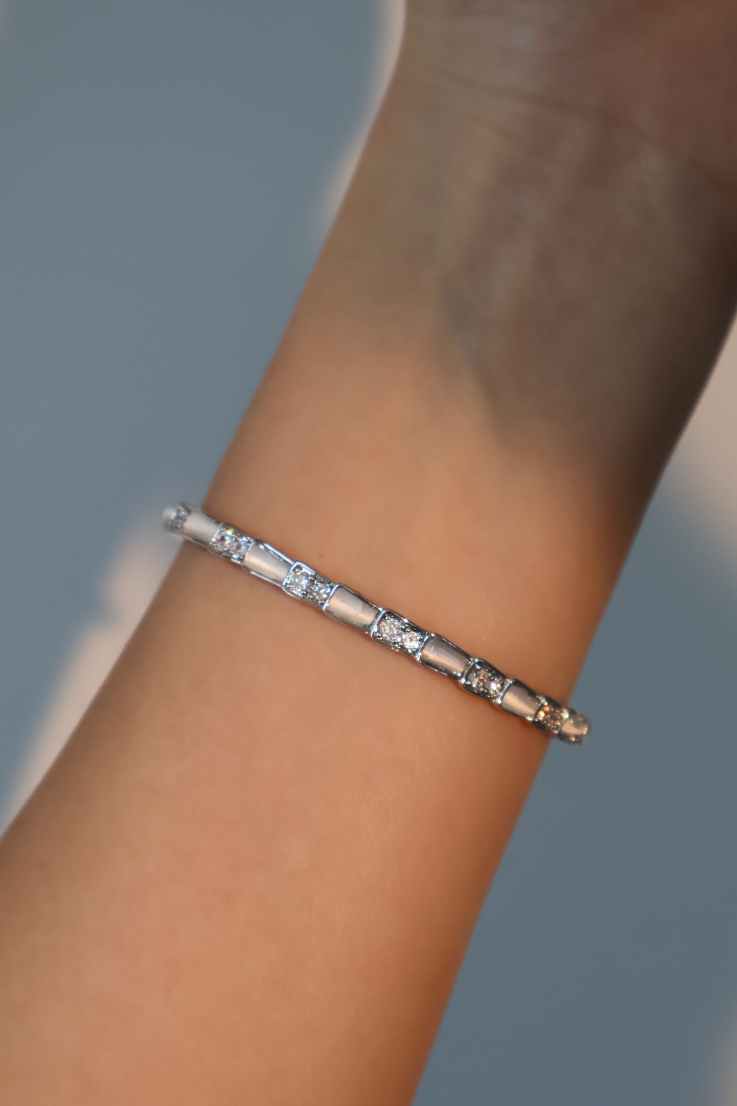 White Opal Diamond Bracelet