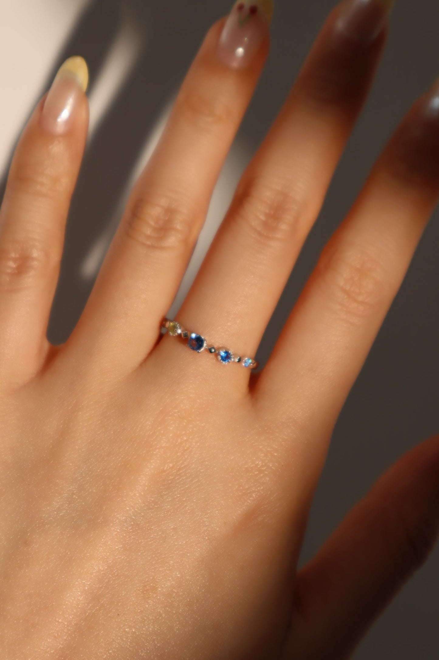 925 Sterling Silver Gradient Sapphire Ring