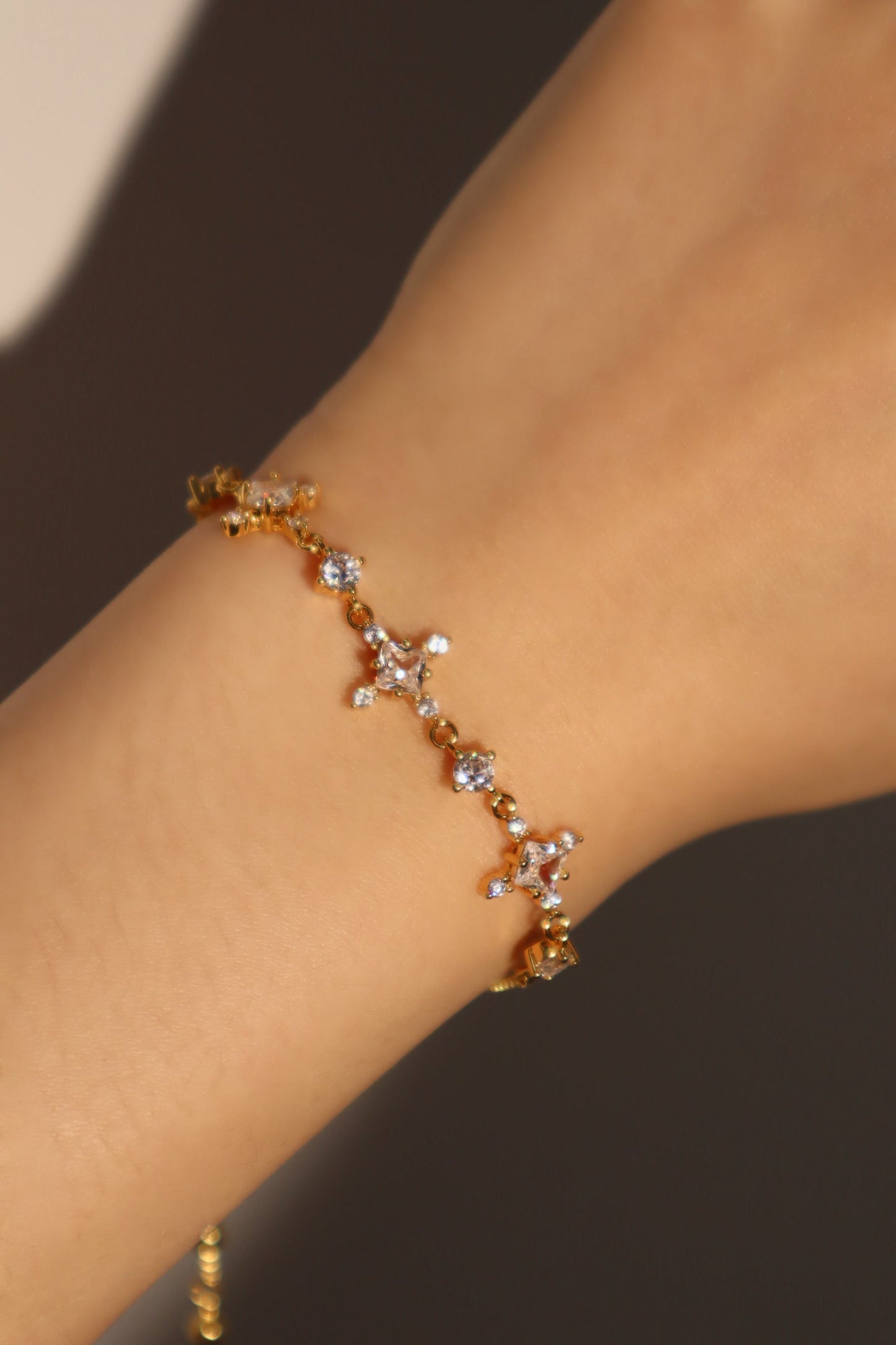 18K Real Gold Plated 3 in 1 Diamond Cross Bracelet