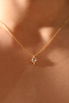 18K Gold Vermeil Blue Gem Pole Star Necklace