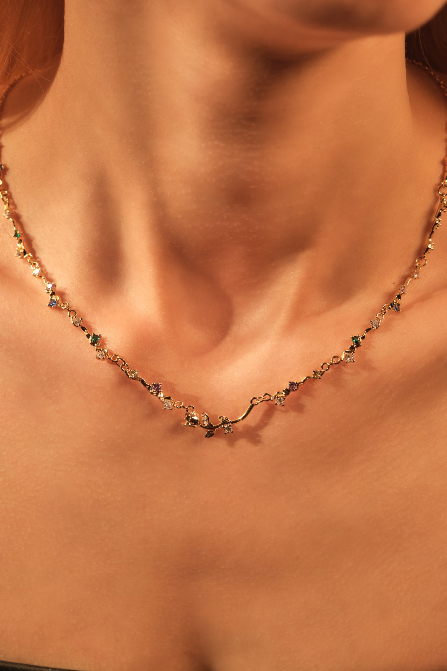 18K Real Gold Plated Rose Garden Necklace