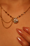 18K Real Gold Plated Diamond Moonstone Moon Necklace