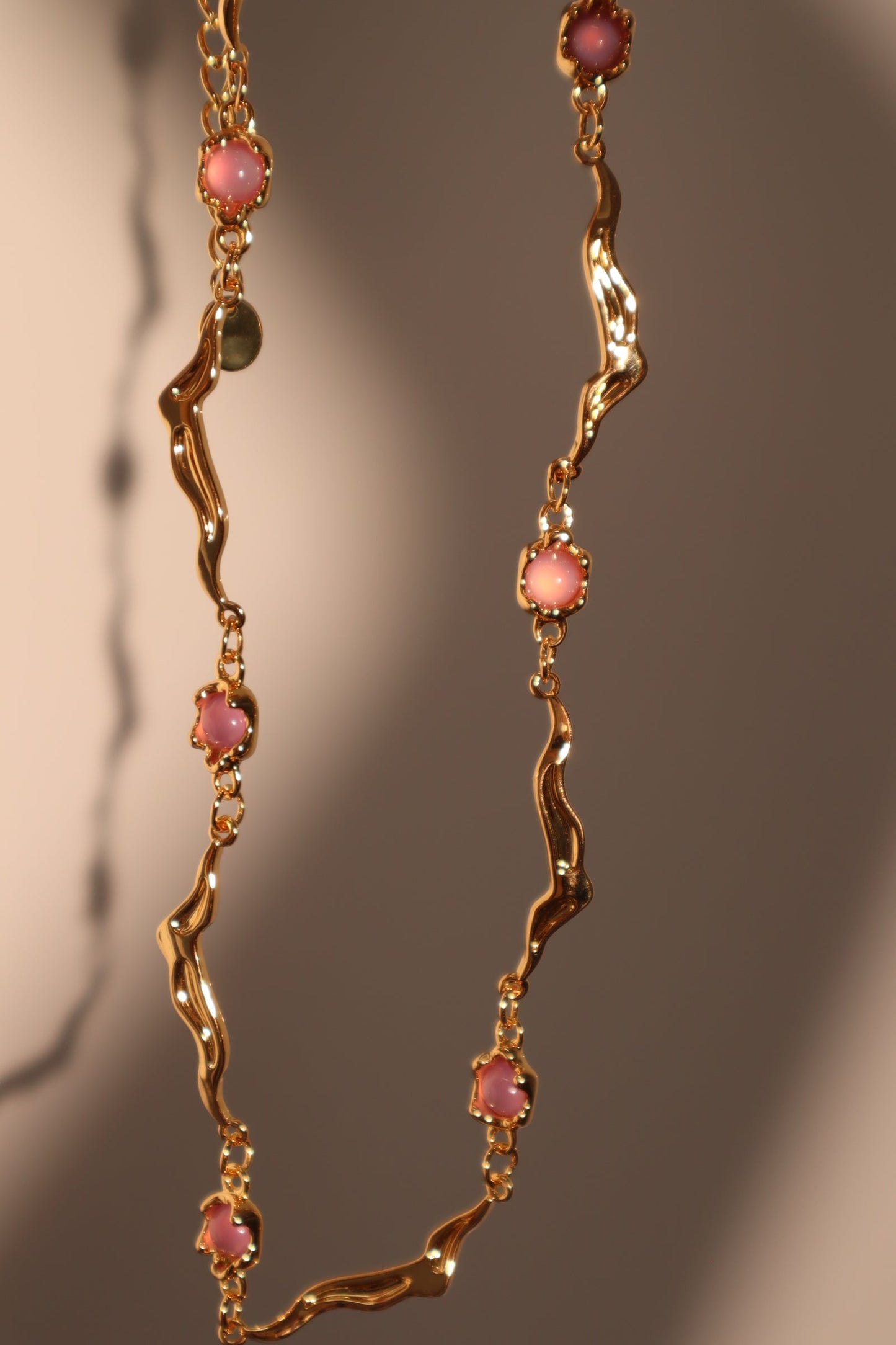 18K Real Gold Plated Multi Purple Opal Wave Necklace