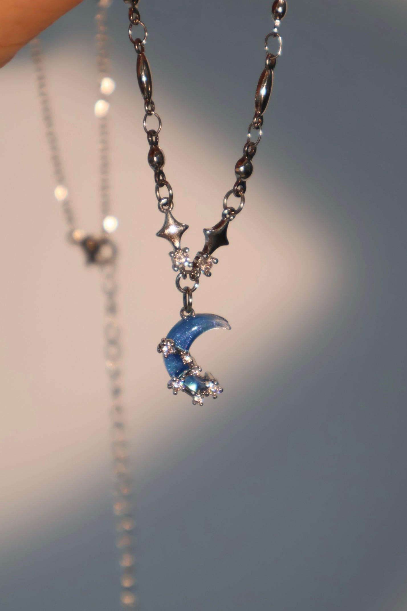 Moonstone Moon Necklace Trio Bundle