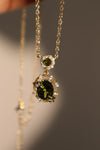14K Real Gold Plated Emerald Butterfly Necklace