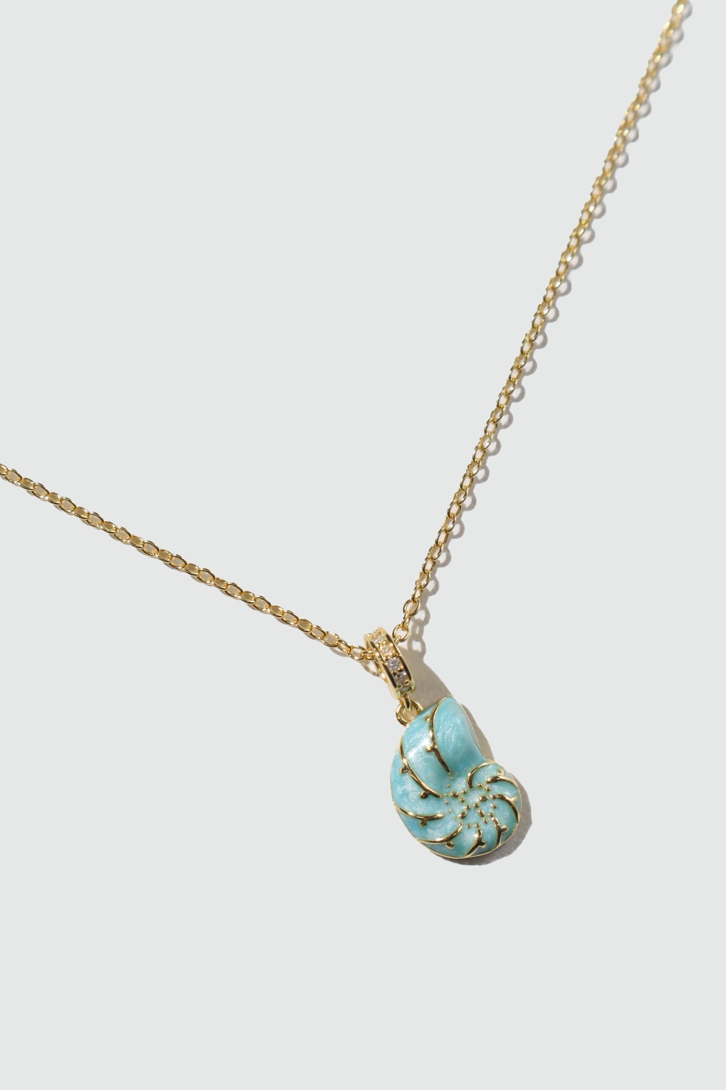 18K Gold Vermeil Blue Conch Necklace