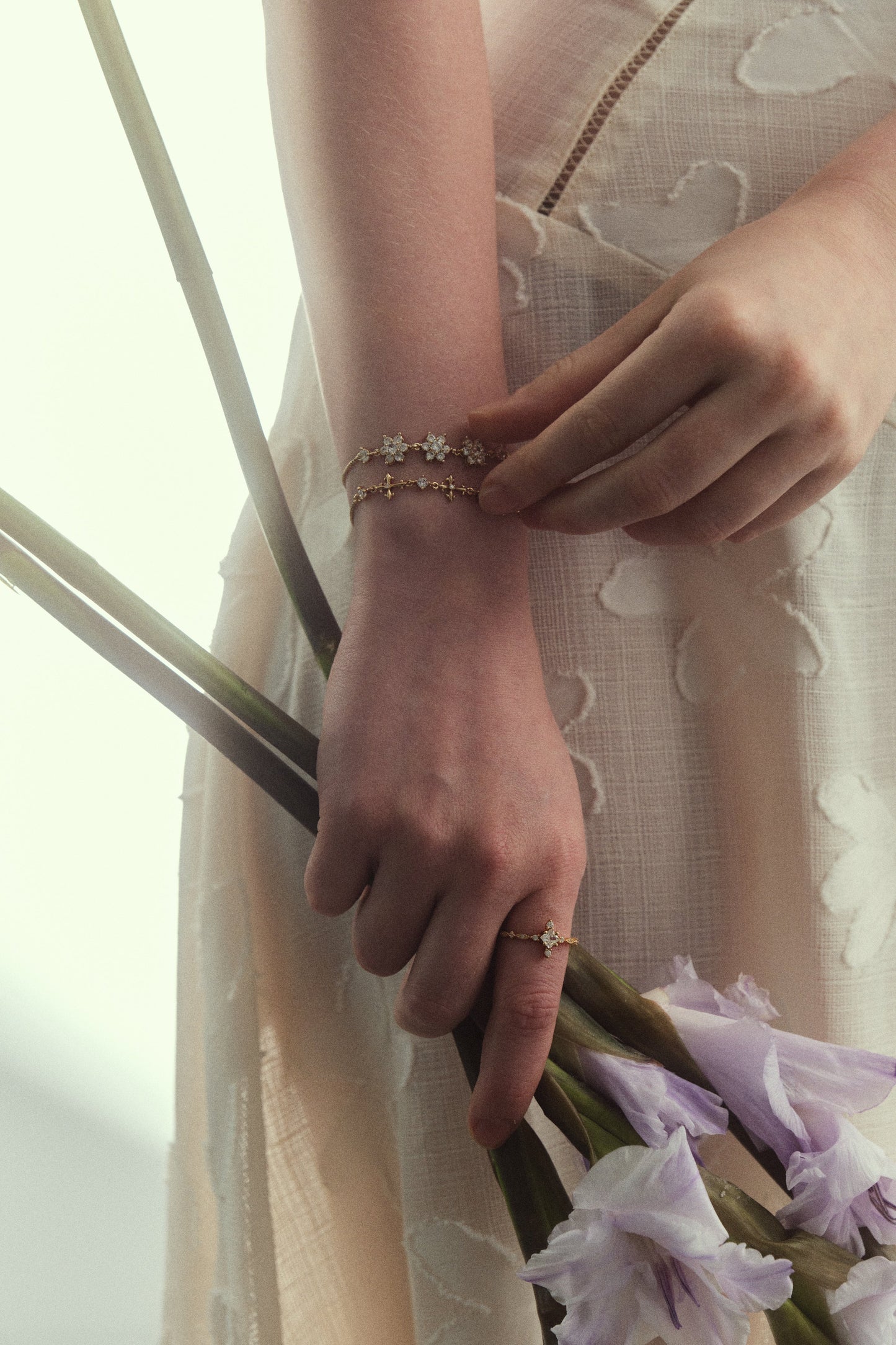 18K Real Gold Plated Diamond Cross Ring