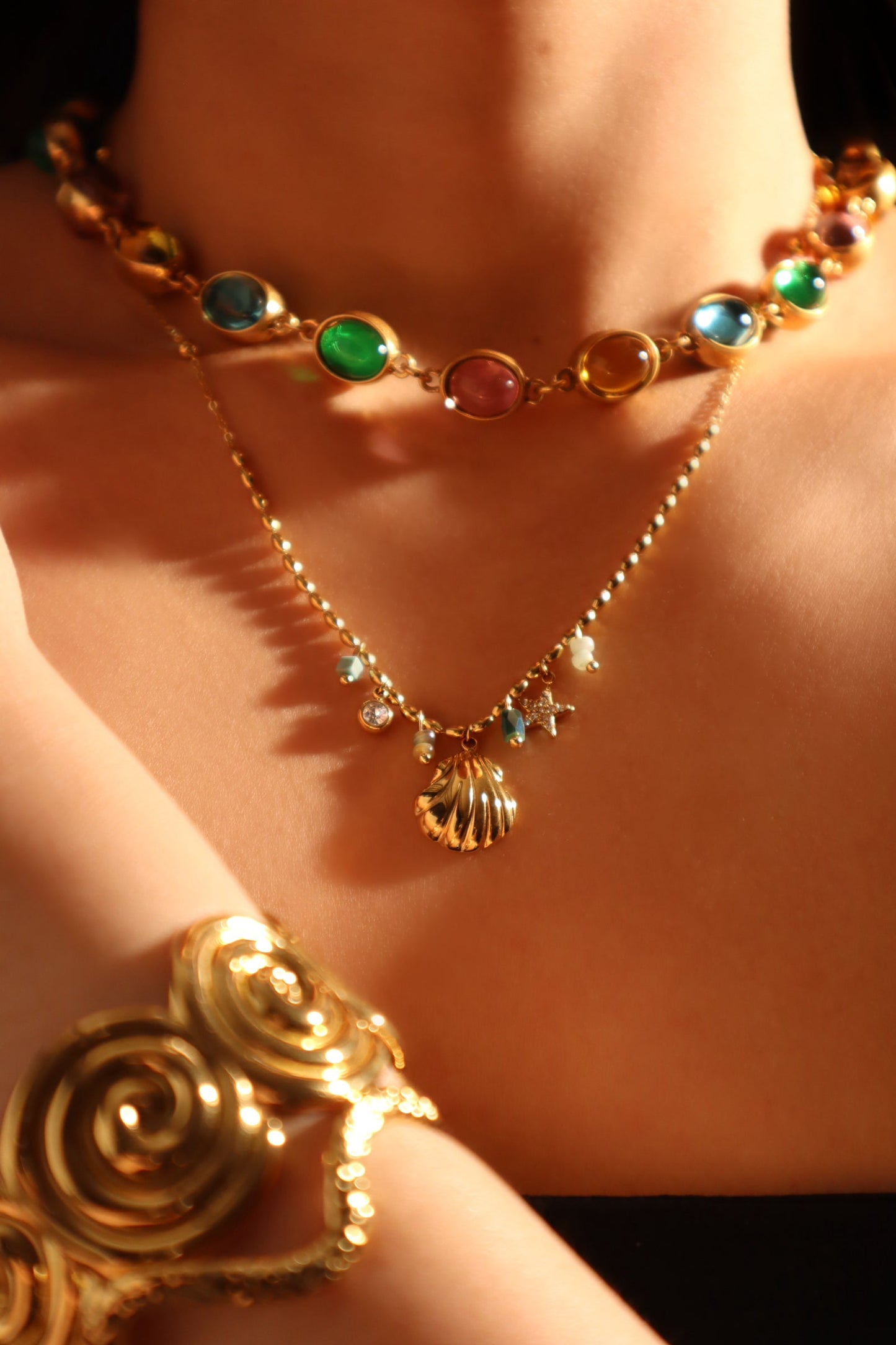 18K Gold Stainless Steel Multi Conch Bracelet