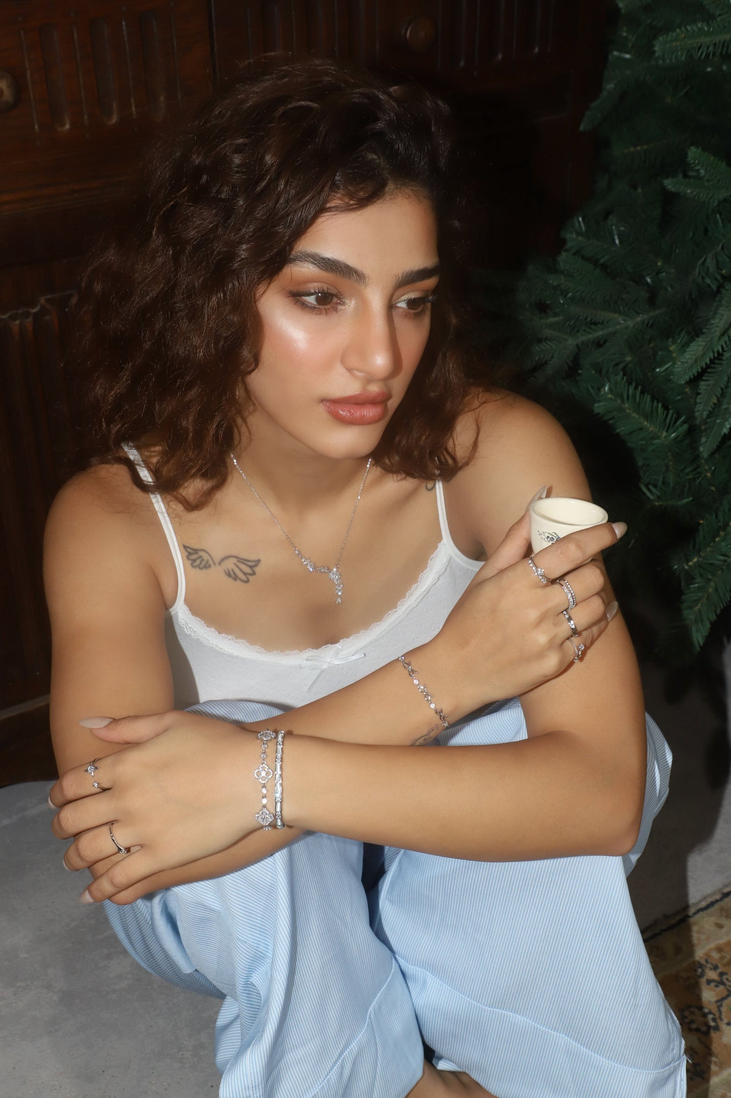 White Opal Diamond Bracelet