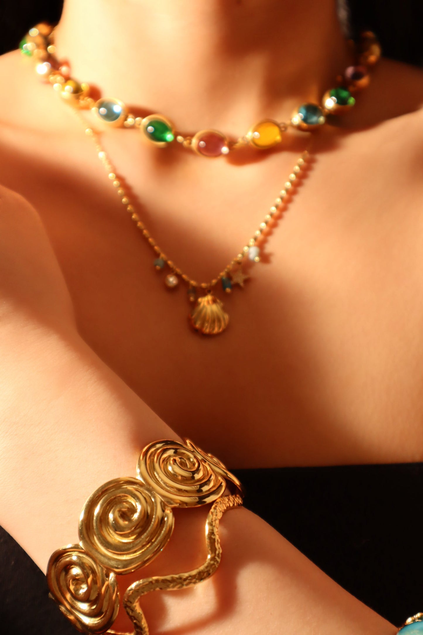 18K Gold Stainless Steel Wave Bracelet