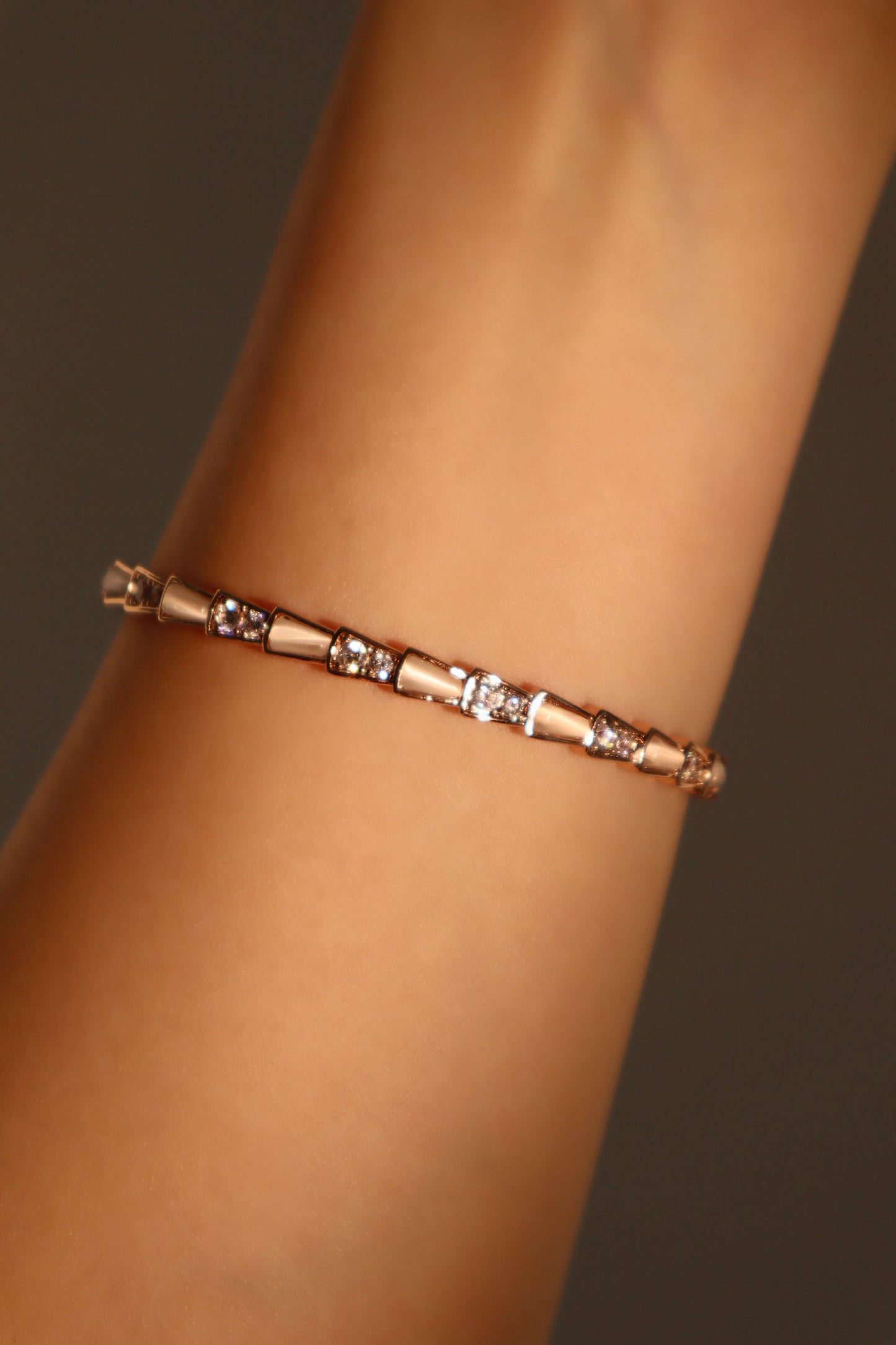 Rose Gold Plated White Opal Diamond Bracelet