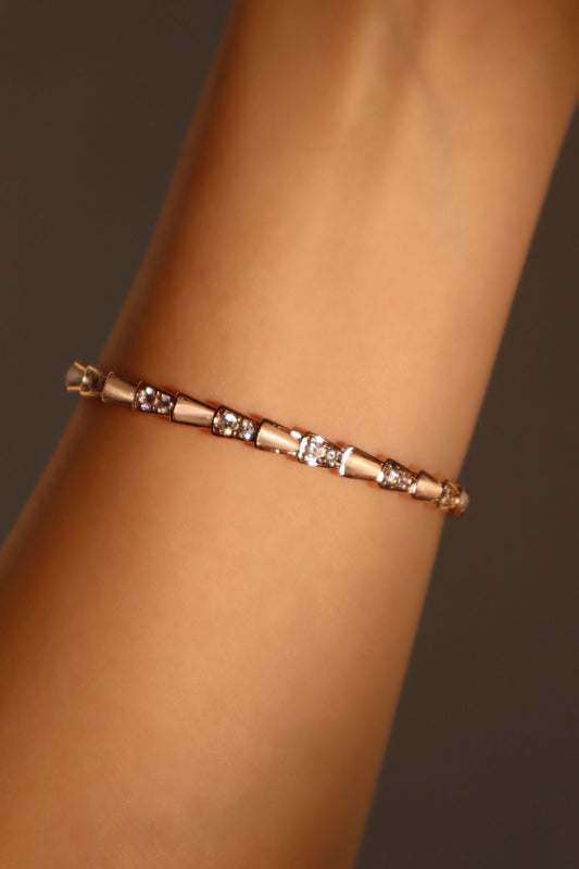 Rose Gold Plated White Opal Diamond Bracelet