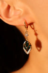 14K Real Gold Plated Green Gem Droplet Earrings