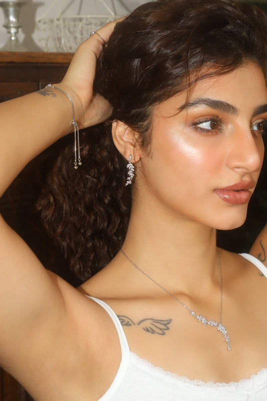 Diamond Leaf Earrings