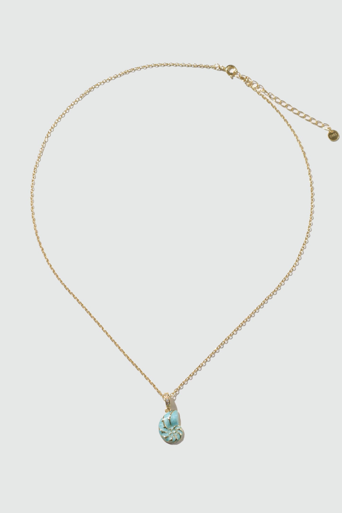 18K Gold Vermeil Blue Conch Necklace