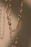 Platinum Plated Multi Pearls Layering Long Necklace (Waist Chain)