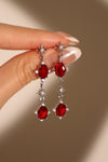 Red Gem Pole Star Earrings