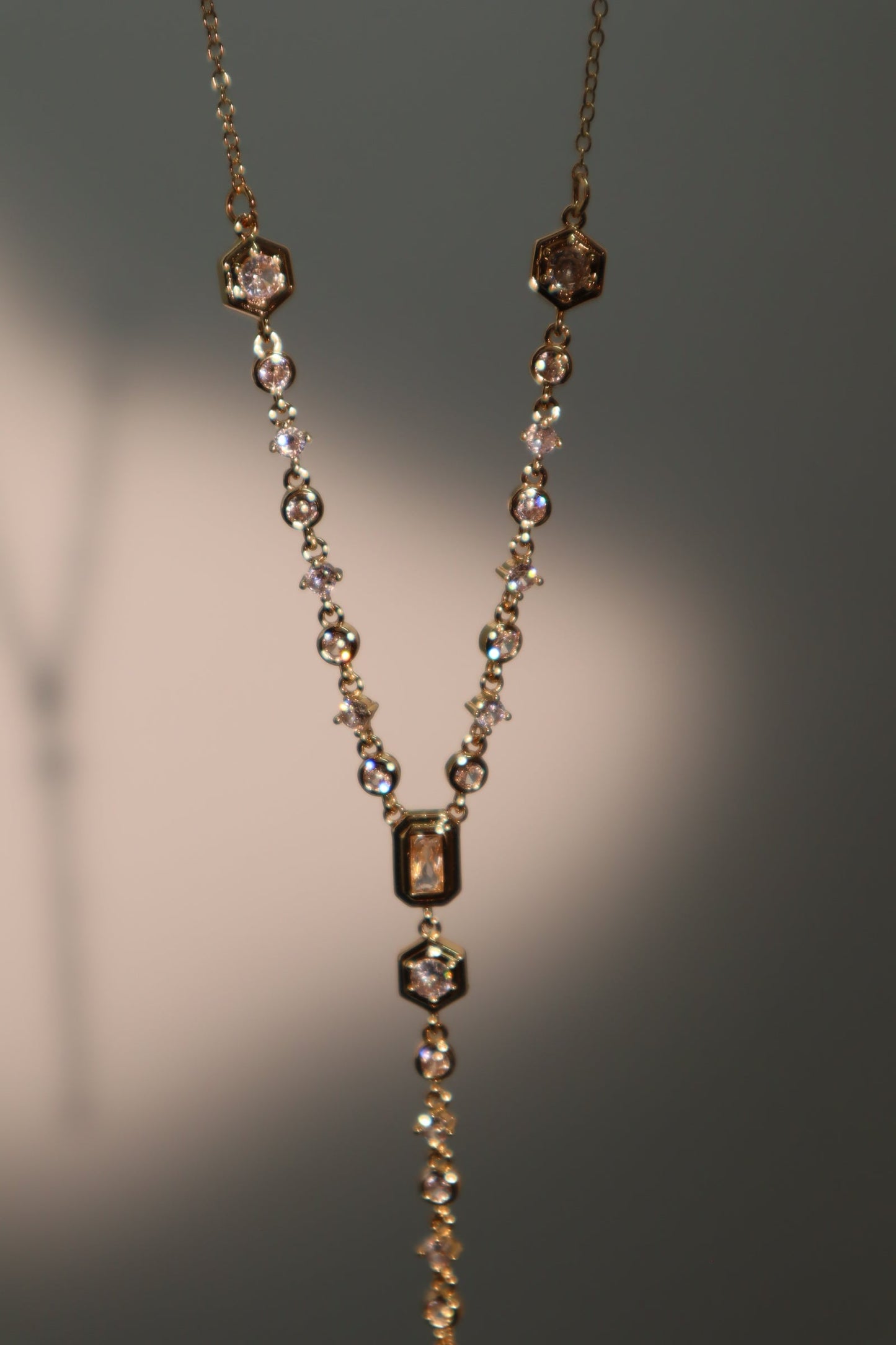 14K Real Gold Plated Diamond Chain Necklace