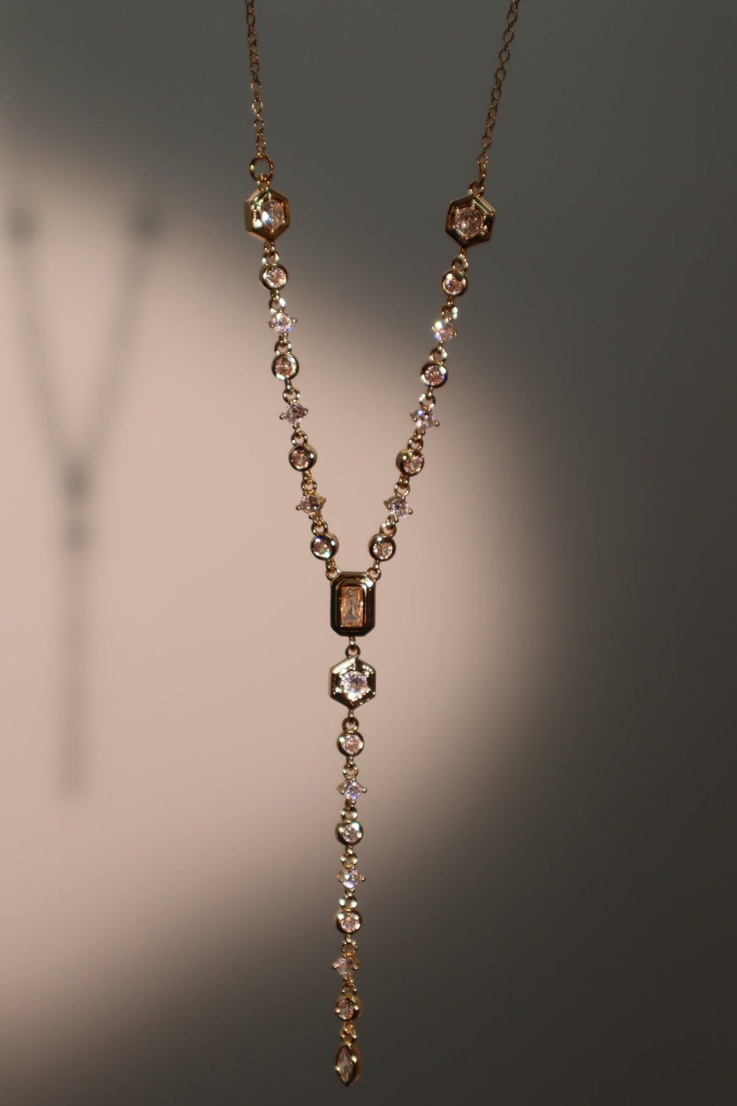 14K Real Gold Plated Diamond Chain Necklace