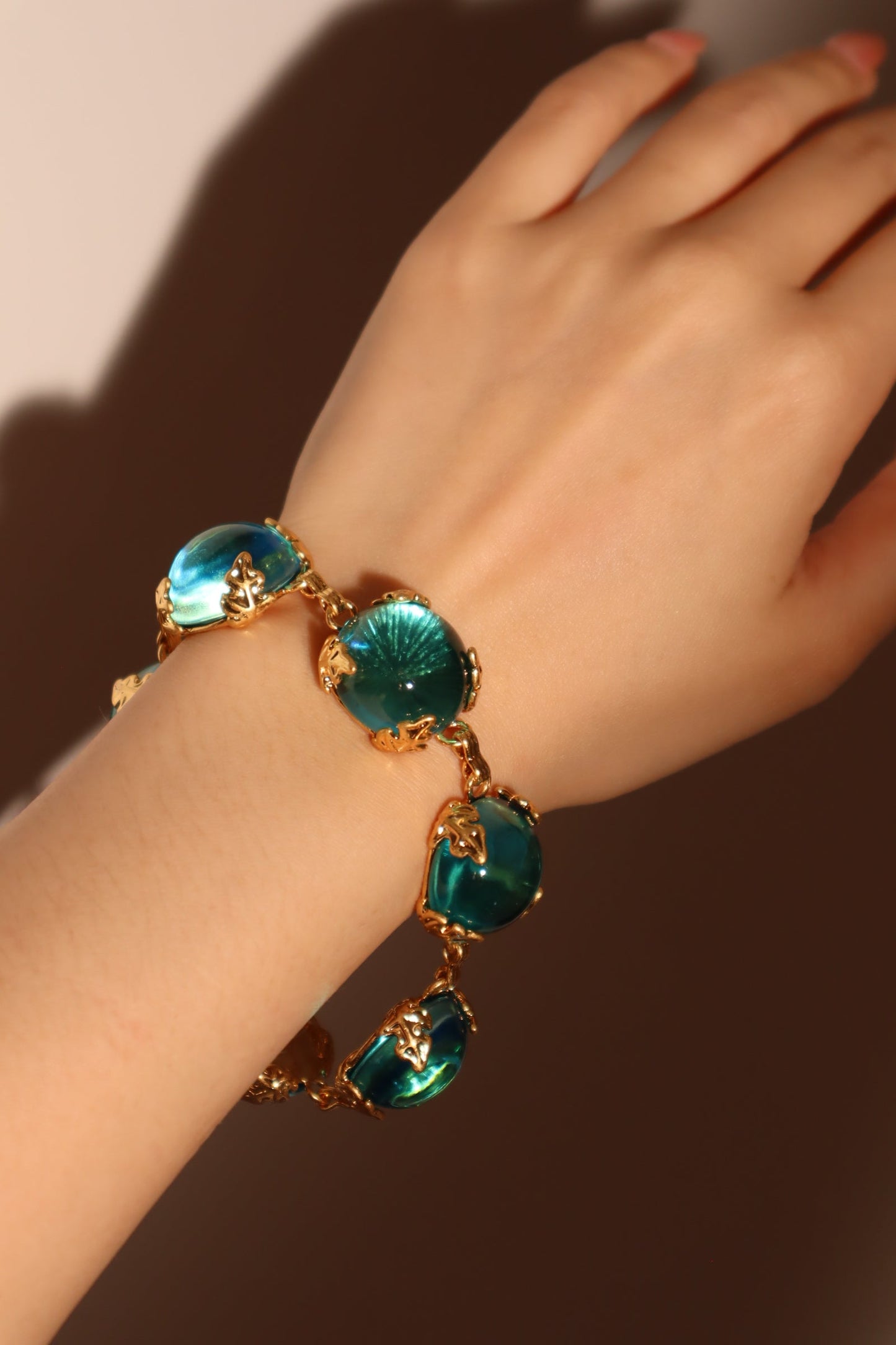 Real Gold Plated Blue Crystals Bracelet