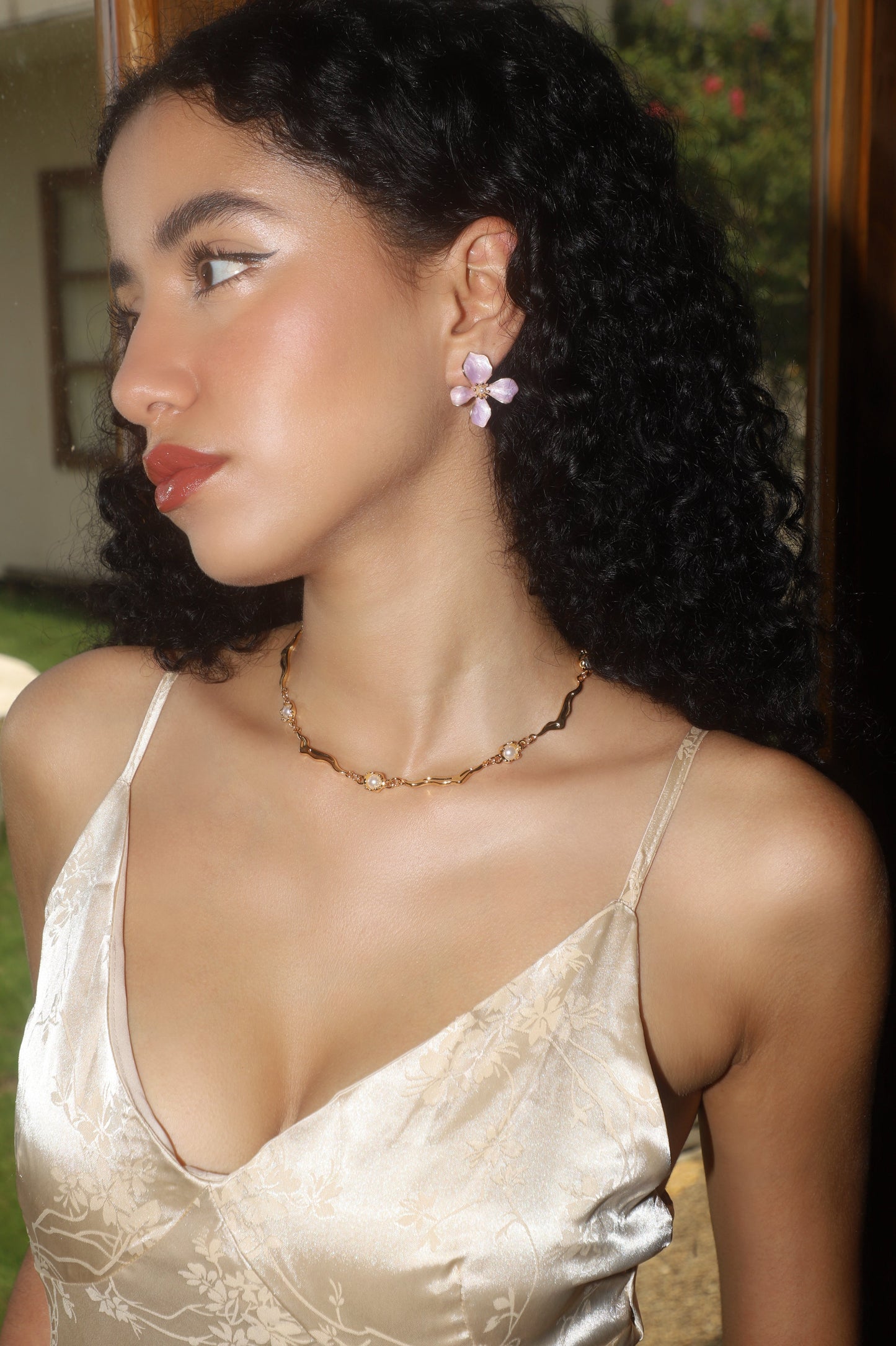 18K Real Gold Plated Multi Pearls Wave Necklace