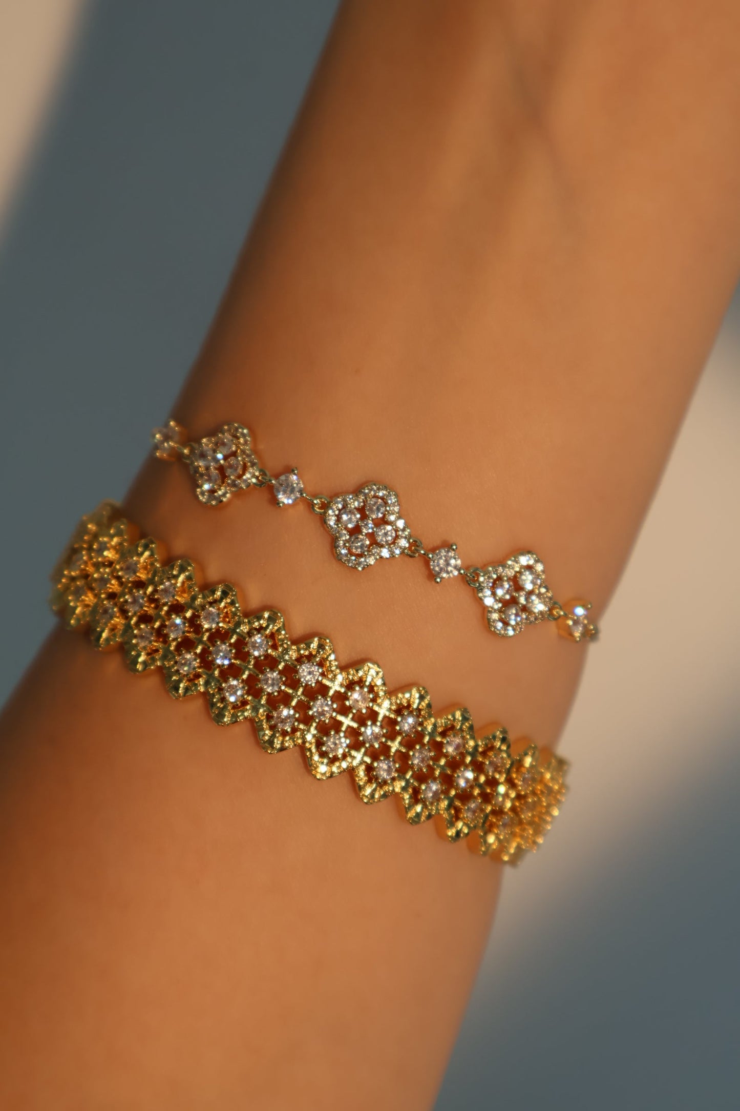 24K Real Gold Plated Diamonds Gypsophila Bracelet