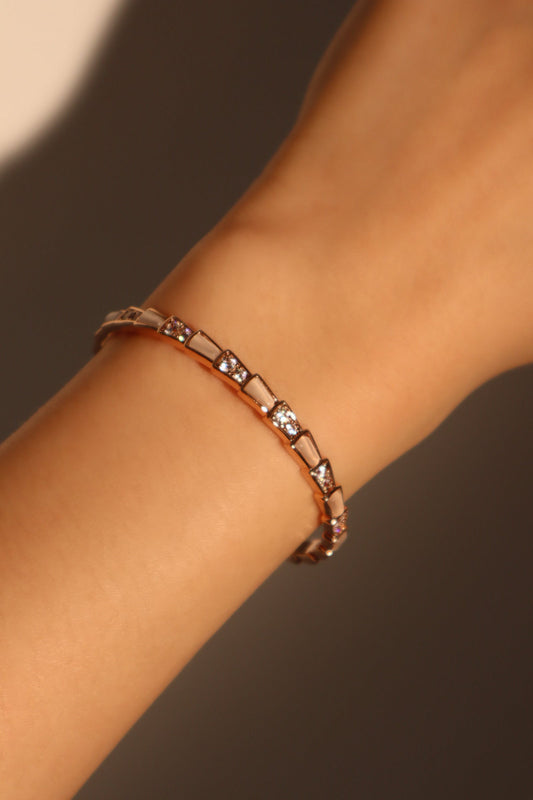 Rose Gold Plated White Opal Diamond Bracelet