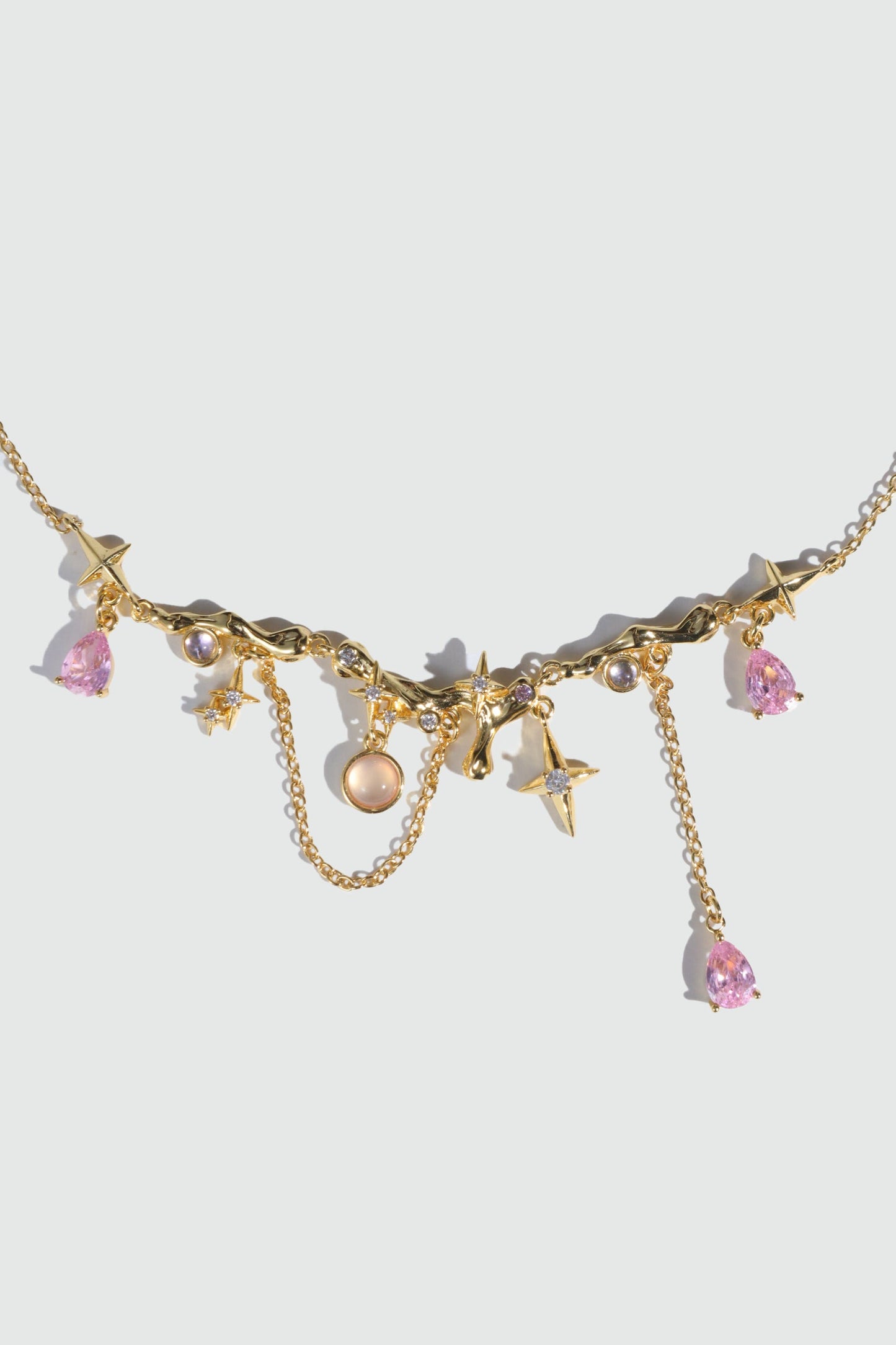 18K Real Gold Plated Color Gypsophila Necklace