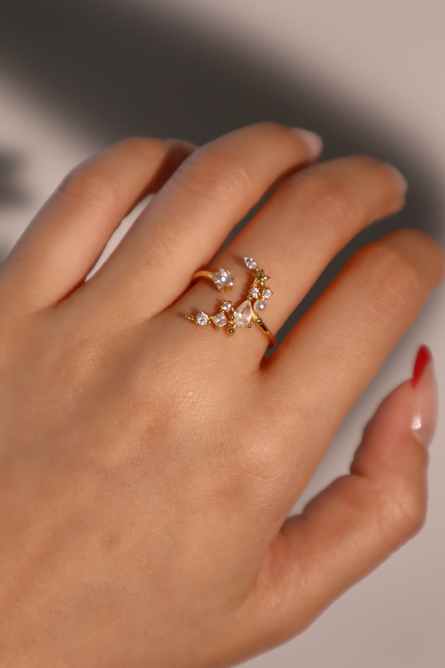 24K Gold Vermeil Moon Star Ring