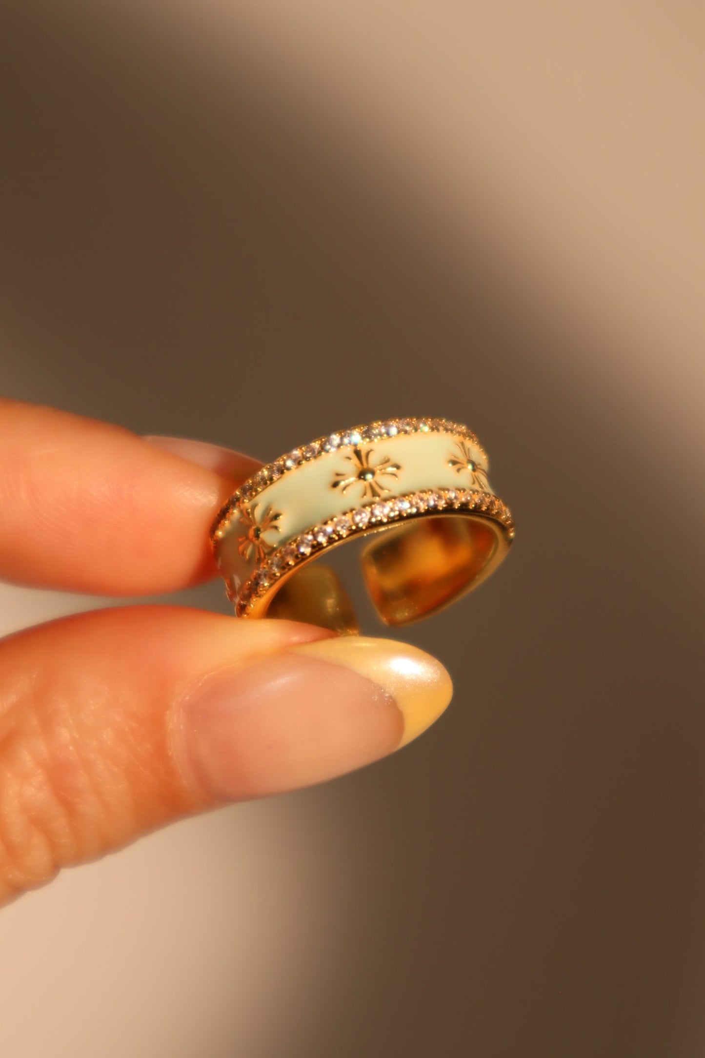 20K Real Gold Plated Cross Crown Ring