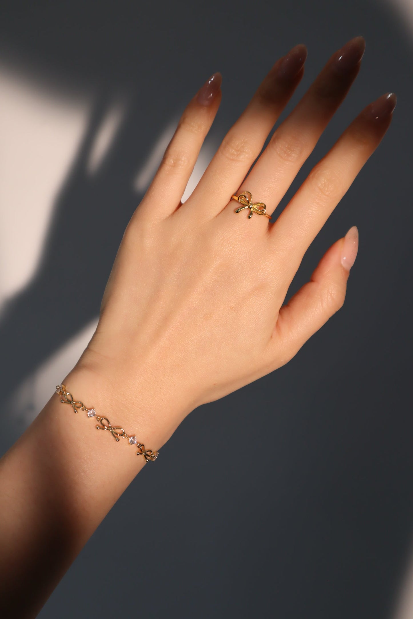 18K Real Gold Plated Multi Diamond Bowknot Bracelet