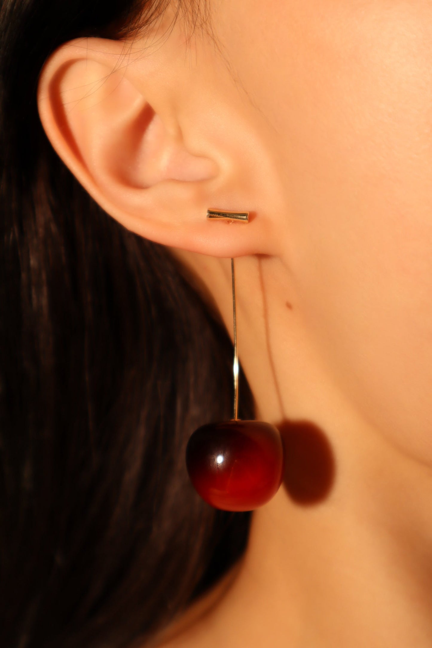 14K Real Gold Plated Cherry Earrings