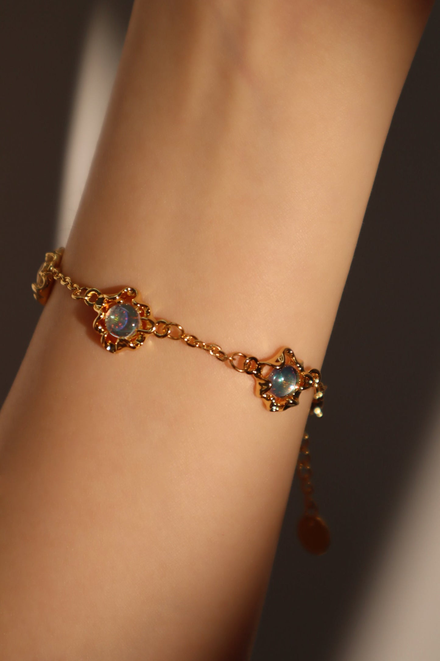 18K Real Gold Plated Multi Opal Bracelet