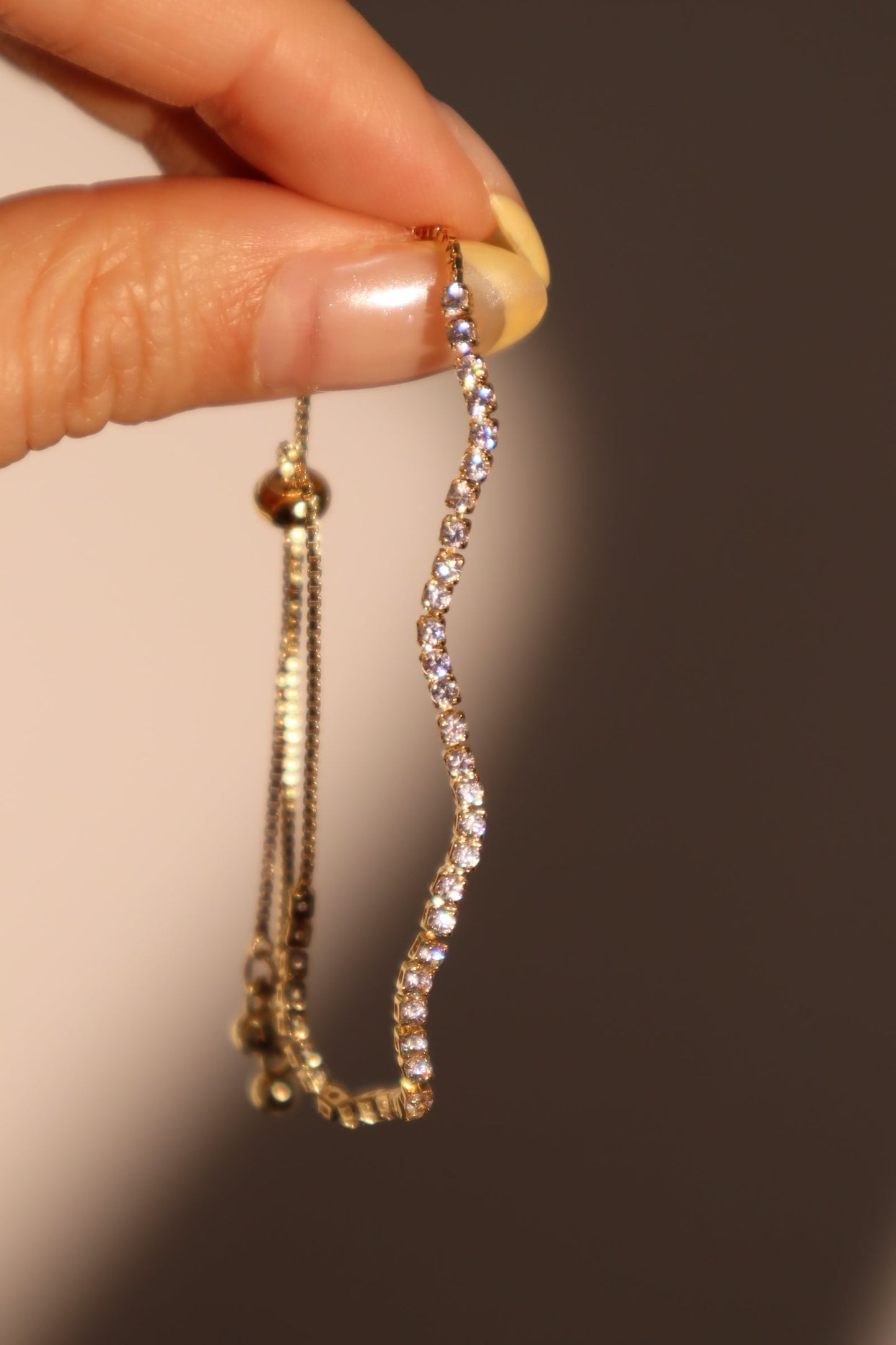 14K Real Gold Plated Diamond Wave Bracelet