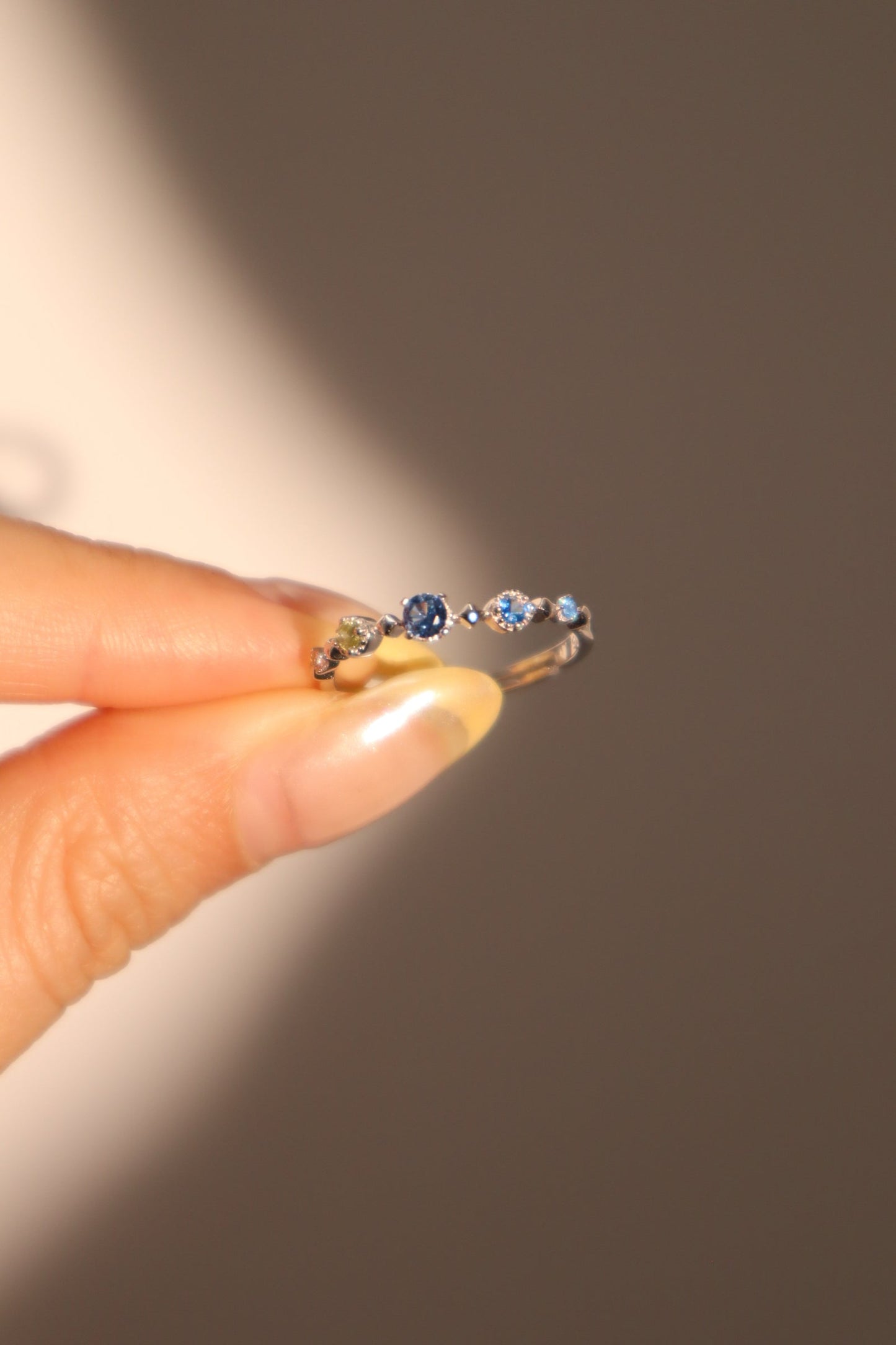 925 Sterling Silver Gradient Sapphire Ring