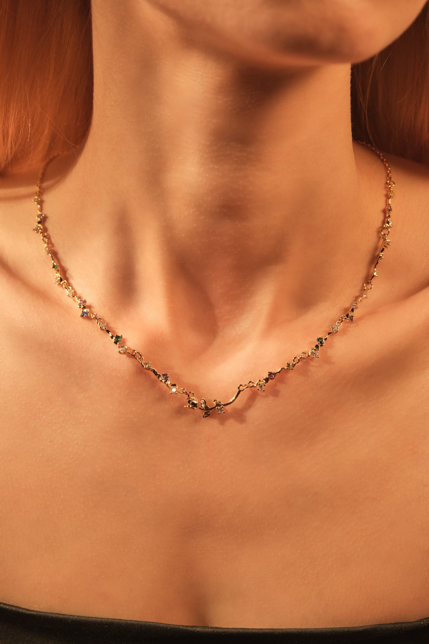 18K Real Gold Plated Rose Garden Necklace