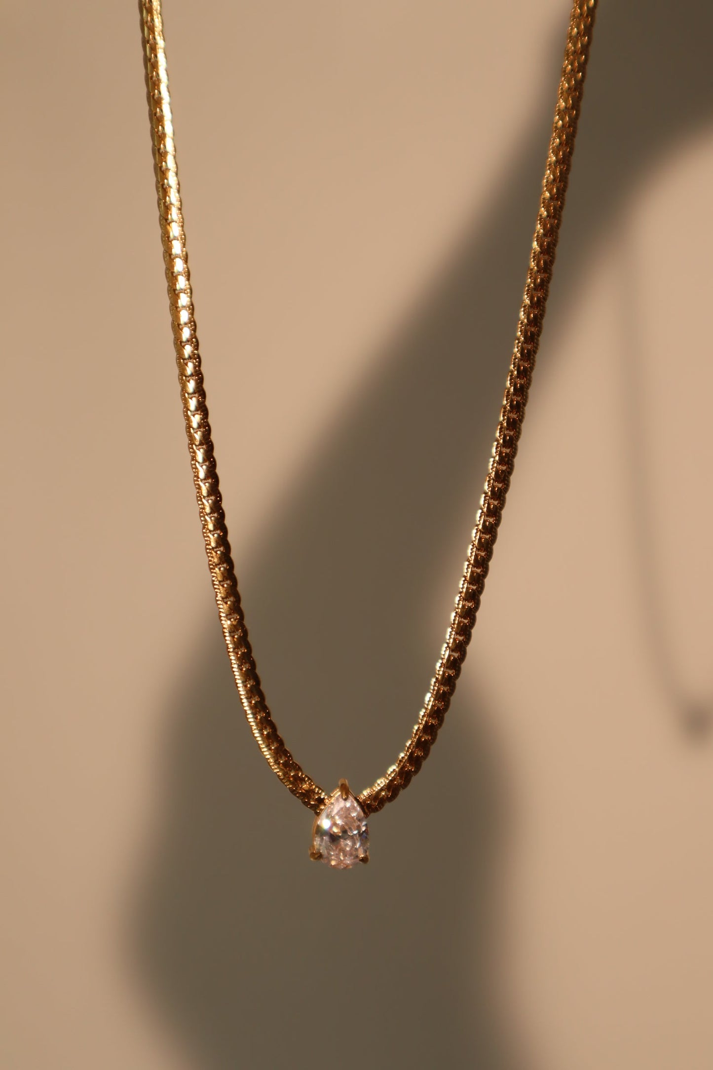 18K Gold Stainless Steel Water Droplets Chain Necklace