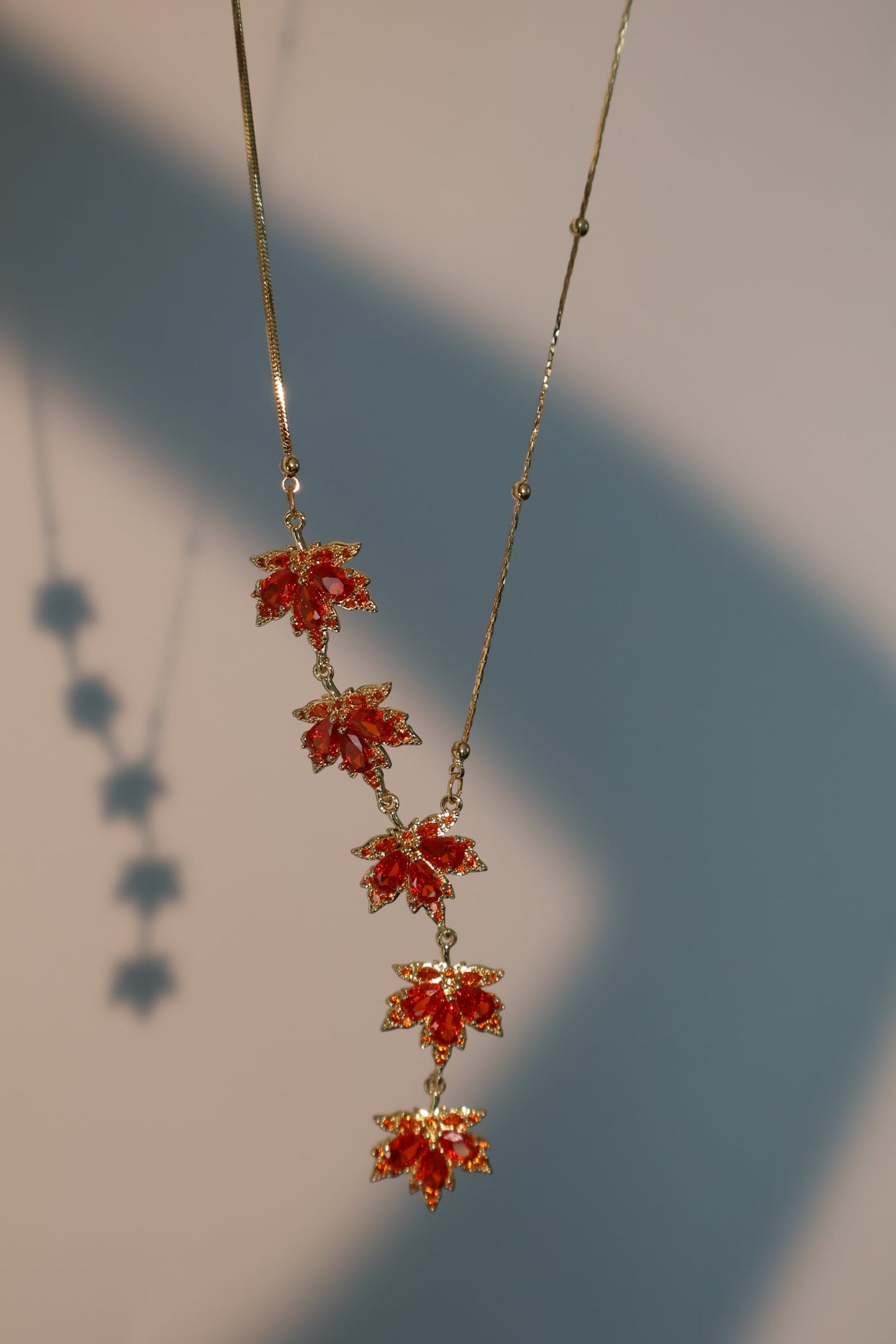 18K Real Gold Plated Maple Leaves Necklace