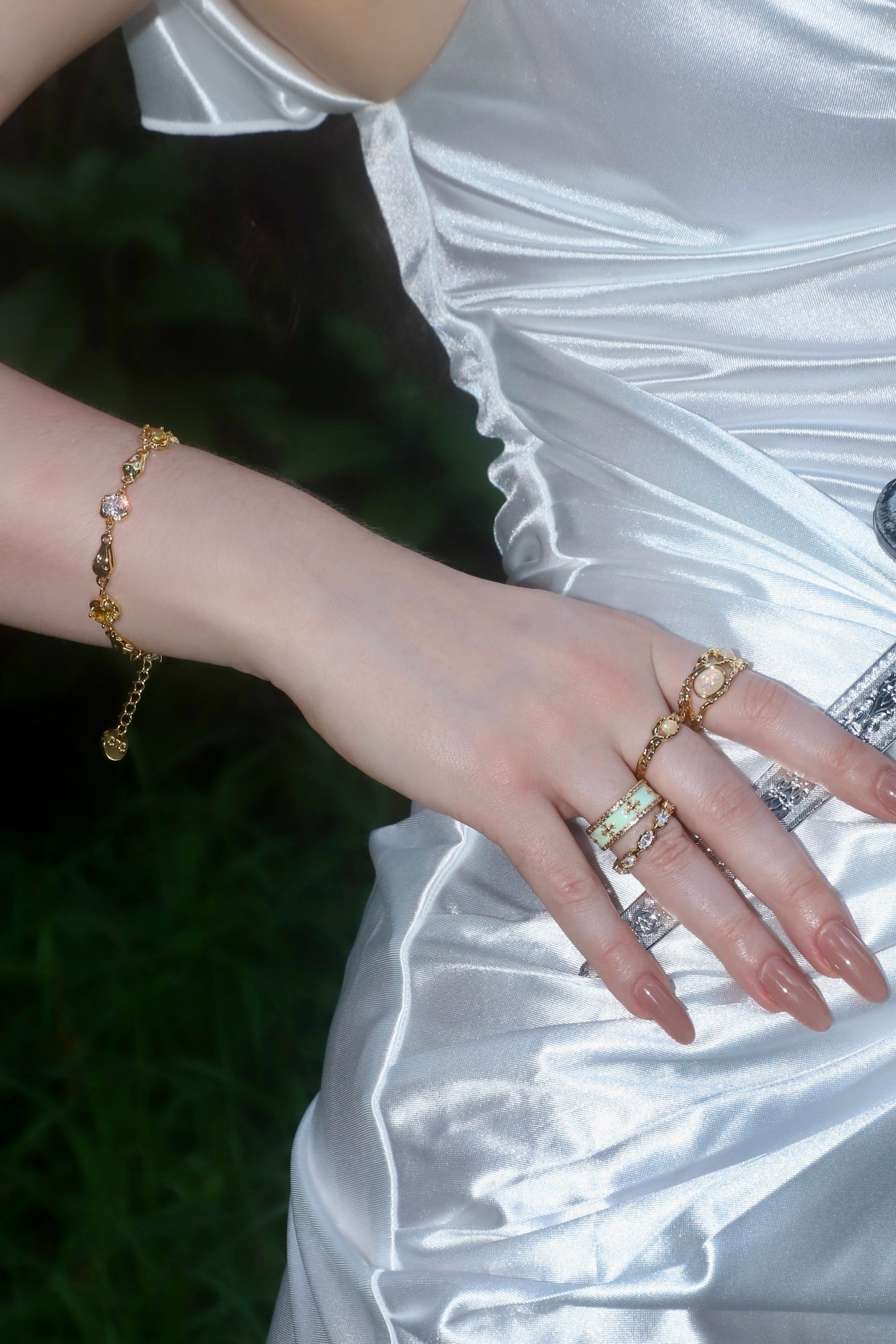 18K Real Gold Plated Citrine Diamond Bracelet