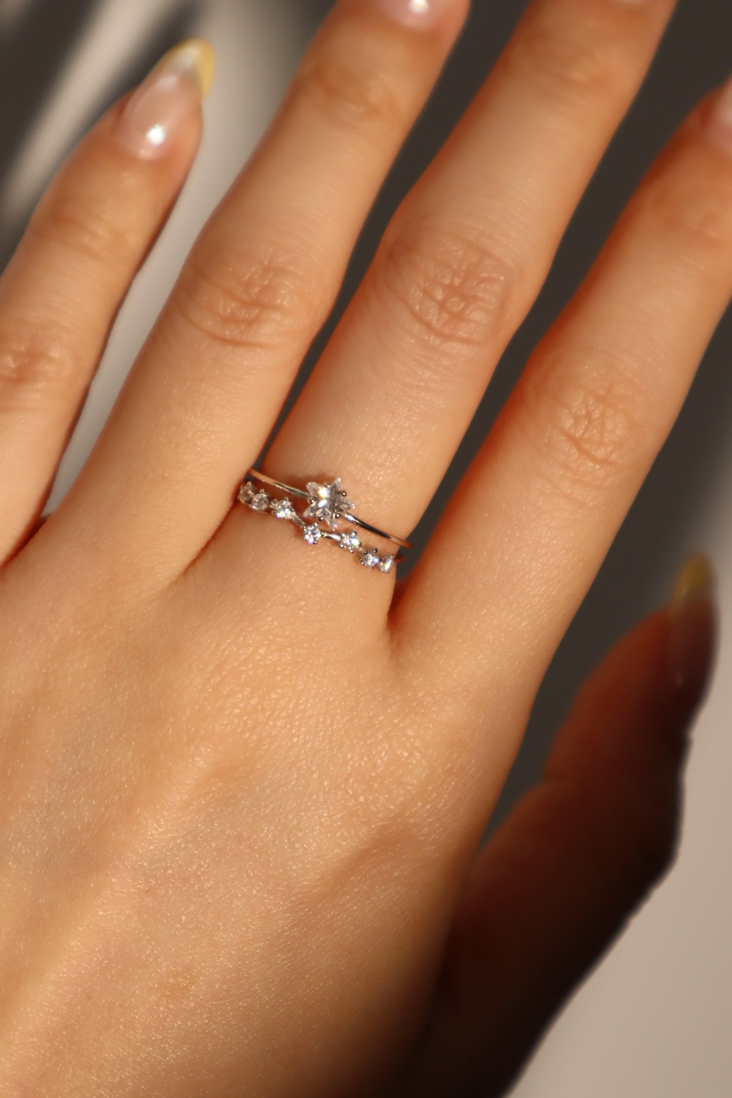 925 Sterling Silver Diamond Star Ring