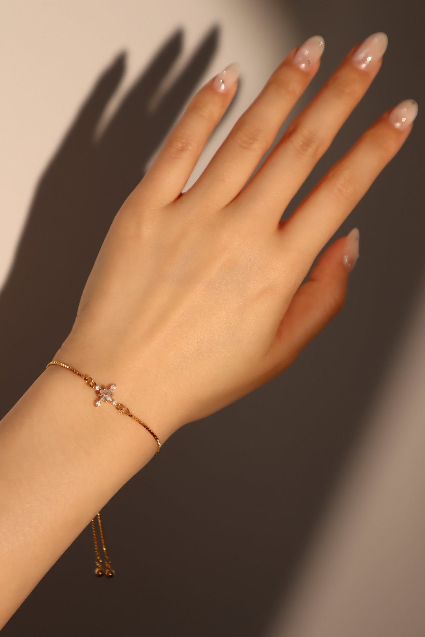 18K Real Gold Plated Diamond Cross Pendant Bracelet